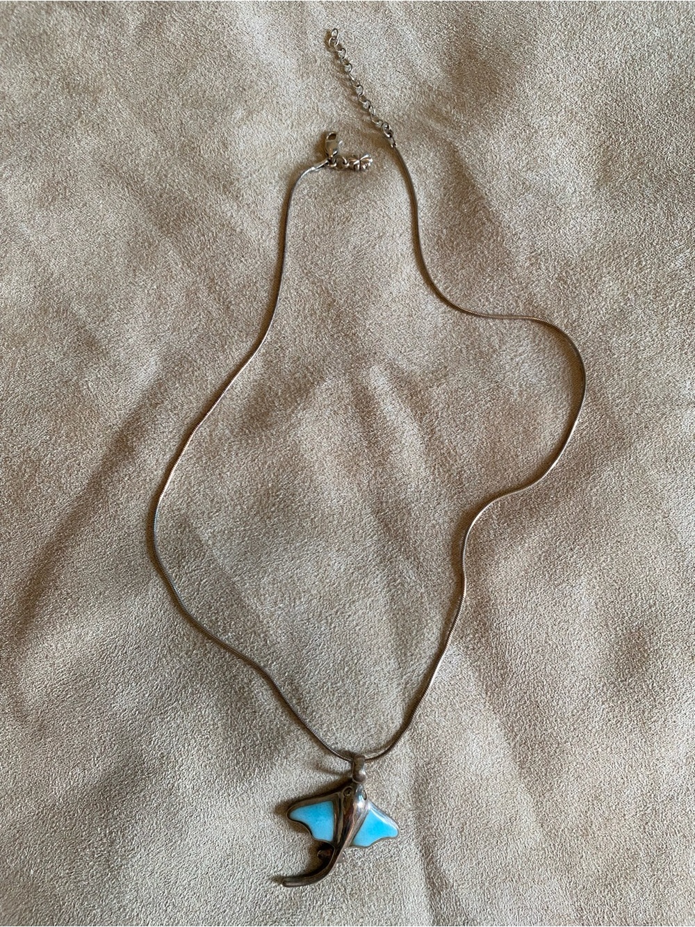 MarahLago Larimar Stingray Manta Ray Pendant Necklace 925 Silver